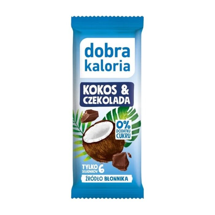 Baton daktylowy Kokos & czekolada bez cukru 33g DOBRA KALORIA - obrazek 1