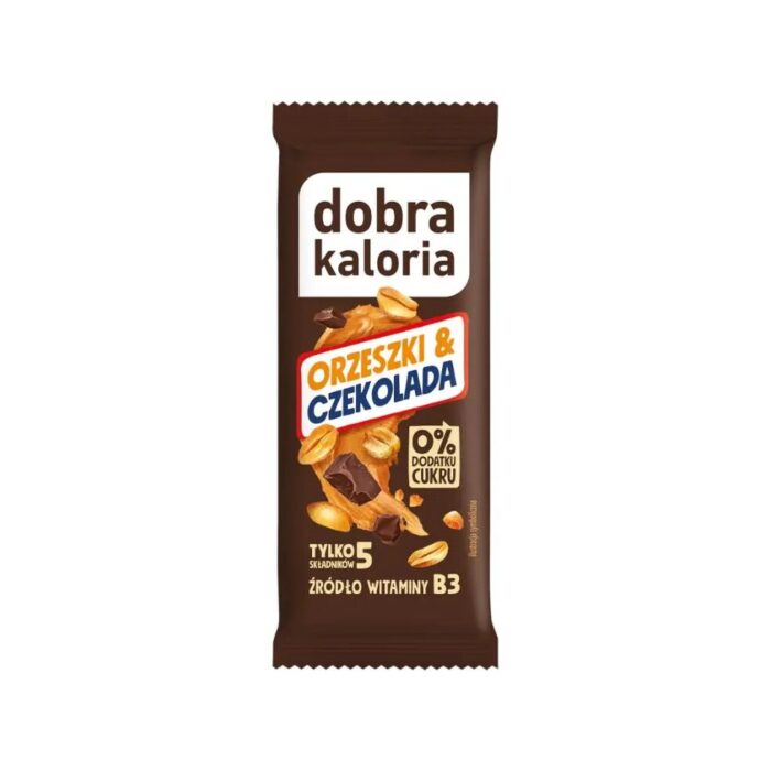 BATON DAKTYLOWY ORZESZKI & CZEKOLADA BEZ DODATKU CUKRÓW 35 g - DOBRA KALORIA - obrazek 2