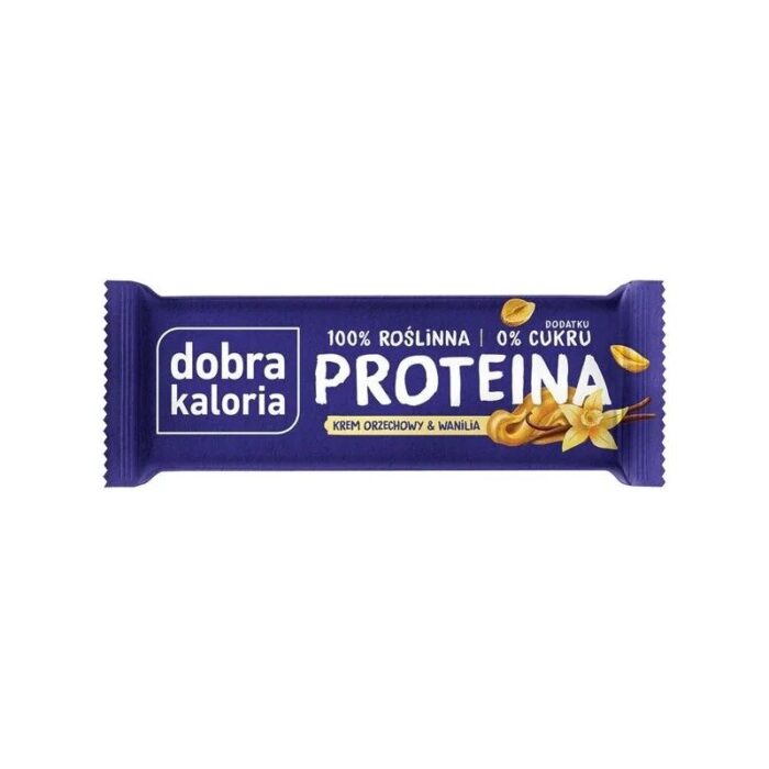 Baton proteinowy Krem orzechowy z wanilią bez cukru 45g DOBRA KALORIA - obrazek 1