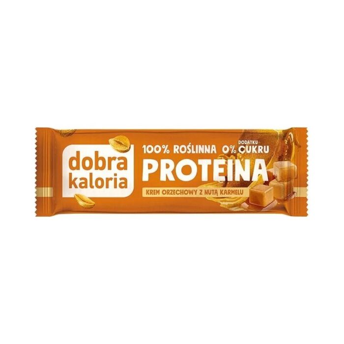 Baton proteinowy Krem orzechowy z karmelem bez cukru 42g DOBRA KALORIA - obrazek 1