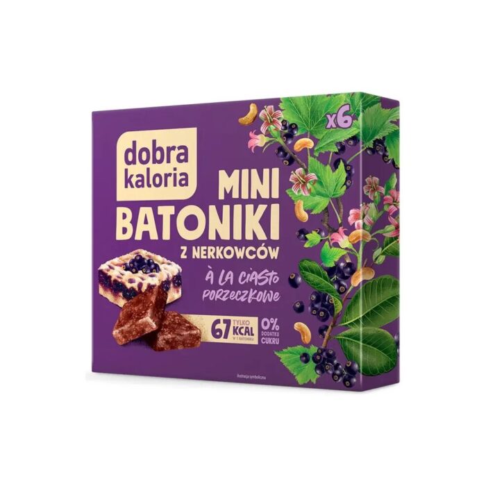 Mini batoniki z nerkowcami à la ciasto porzeczkowe bez cukru 102g DOBRA KALORIA - obrazek 2