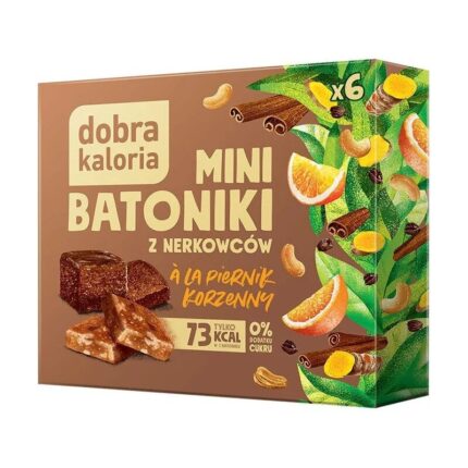 Mini batoniki z nerkowców à la piernik korzenny bez cukru 102g DOBRA KALORIA