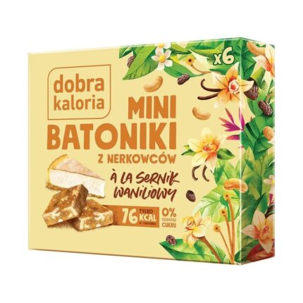 Mini batoniki z nerkowców à la sernik waniliowy bez cukru 102g DOBRA KALORIA
