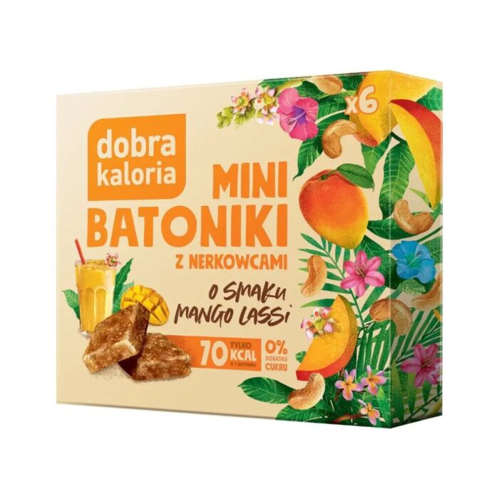 BATONIKI MINI Z NERKOWCÓW O SMAKU MANGO LASSI BEZ DODATKU CUKRÓW (6 x 17 g) 102 g - DOBRA KALORIA - obrazek 2