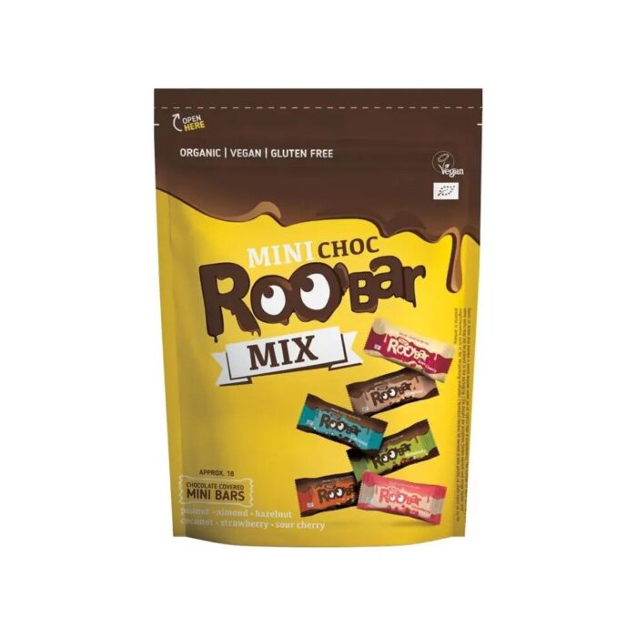 Batoniki owocowo- orzechowe w czekoladzie mix 180g ROOBAR BIO - obrazek 2