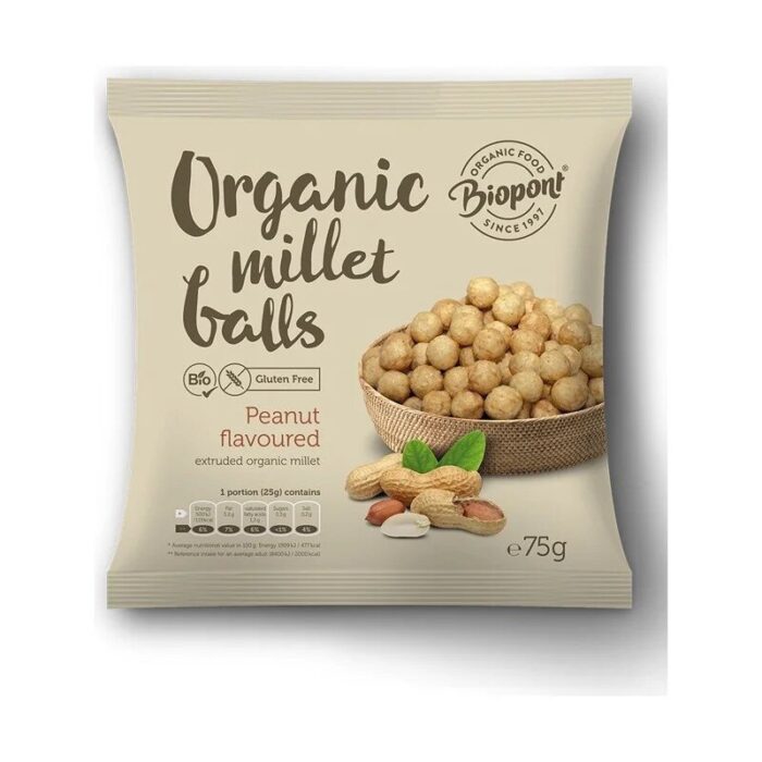 chrupki-jaglane-orzeszki-ziemne-bezglutenowe-75gbiopontbio-2.jpg CHRUPKI JAGLANE Z ORZESZKAMI ZIEMNYMI PRAŻONYMI BEZGLUTENOWE BIO 75 g - BIOPONT - obrazek 1