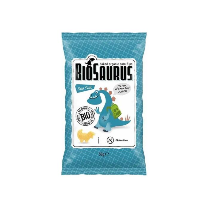 Chrupki kukurydziane bezglutenowe solone 50g BIOSAURUS BIO - obrazek 2