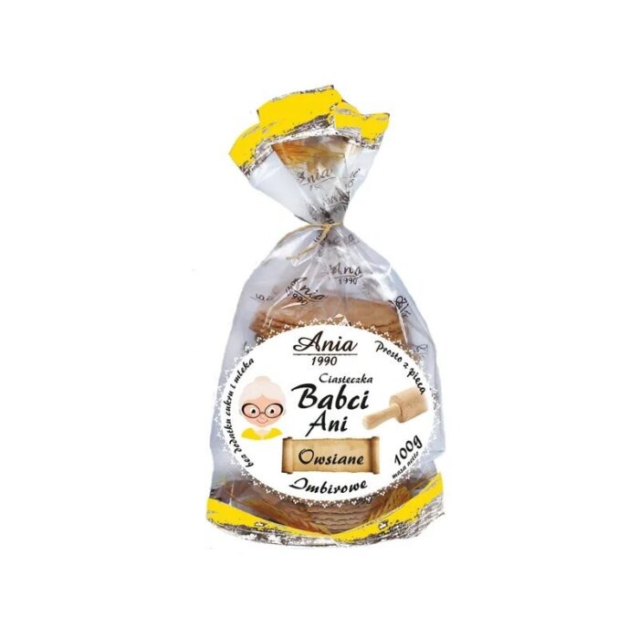Ciasteczka owsiane Babci Ani imbirowe bez cukru 100g ANIA - obrazek 1