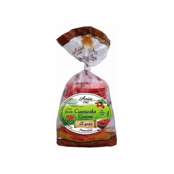 Ciasteczka owsiane z jagodami goji bez cukru 150g ANIA - obrazek 2