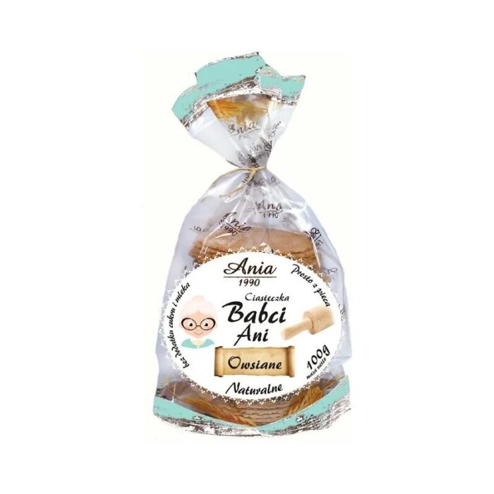 Ciasteczka owsiane Babci Ani naturalne bez cukru 100g ANIA - obrazek 1