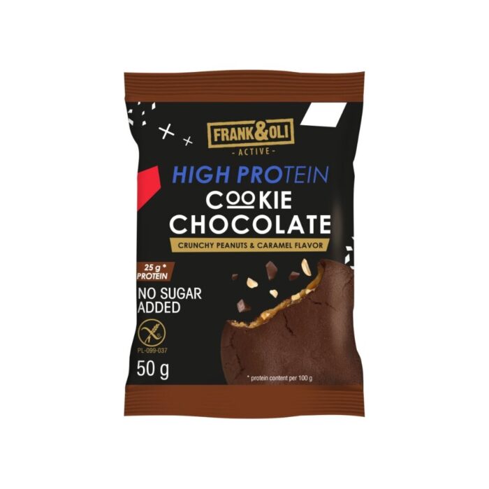 Ciasteczko proteinowe czekoladowe karmel orzechy bez cukru 50g FRANK&OLI - obrazek 2