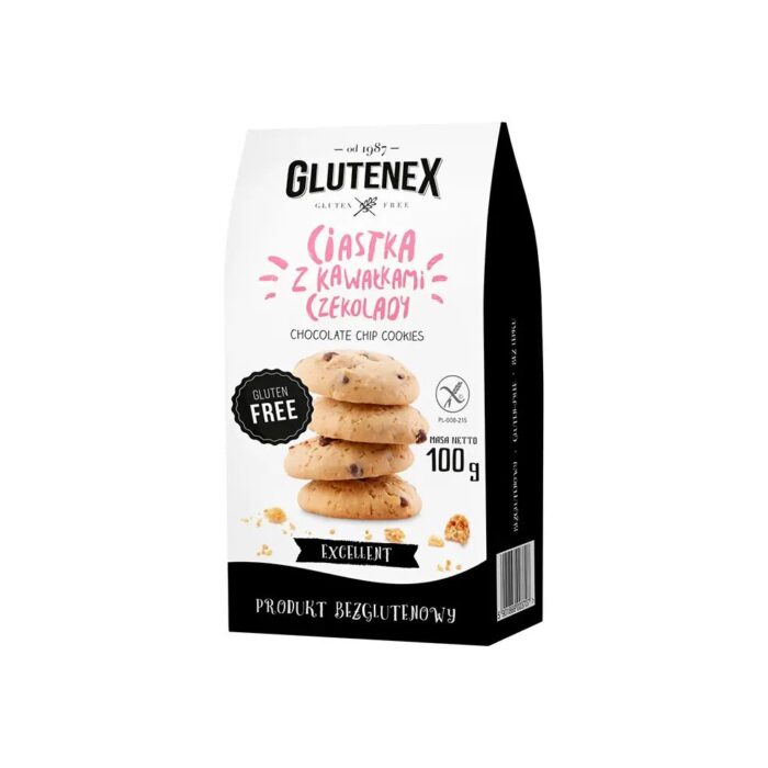 Ciastka z kawałkami czekolady bezglutenowe 100g GLUTENEX - obrazek 2
