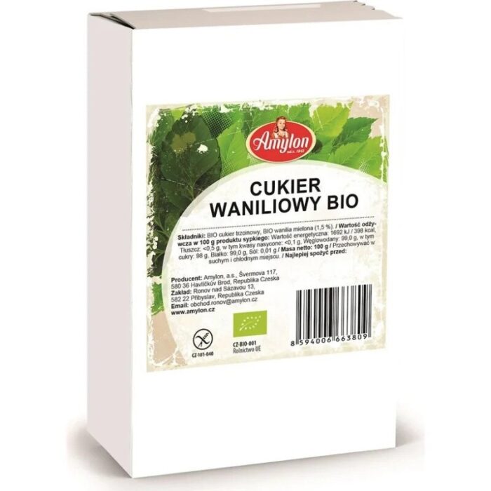 CUKIER Z WANILIĄ BOURBON BEZGLUTENOWY BIO 100 g - AMYLON - obrazek 1