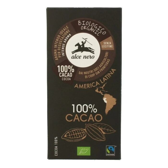 TABLICZKA GORZKA 100 % KAKAO BIO 50 g - ALCE NERO - obrazek 1