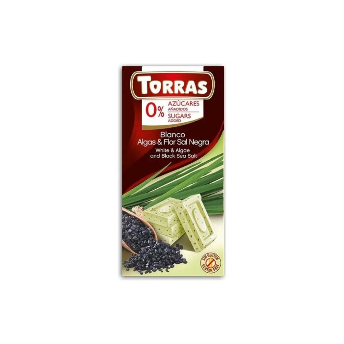 Czekolada biała z algami bez cukru 75g TORRAS - obrazek 2