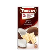 Czekolada biała z kokosem bez cukru 75g TORRAS
