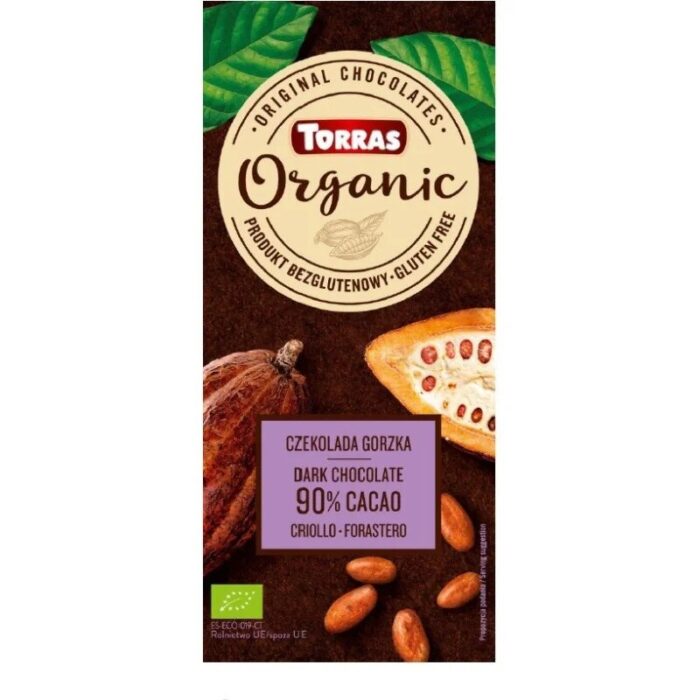 czekolada-gorzka-90-bezglutenowa-100gtorrasbio-2.jpg Czekolada gorzka 90% 100g TORRAS BIO - obrazek 1