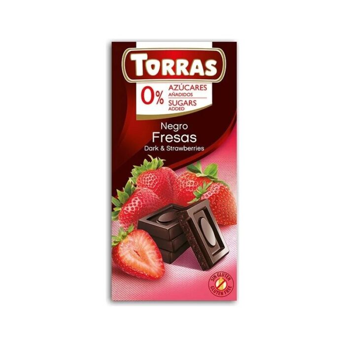 czekolada-gorzka-z-truskawkami-bezglutenowa-75gtorras-2.jpg Czekolada gorzka z truskawkami bez cukru 75g TORRAS - obrazek 1