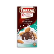 Czekolada mleczna z migdałami bez cukru 75g TORRAS