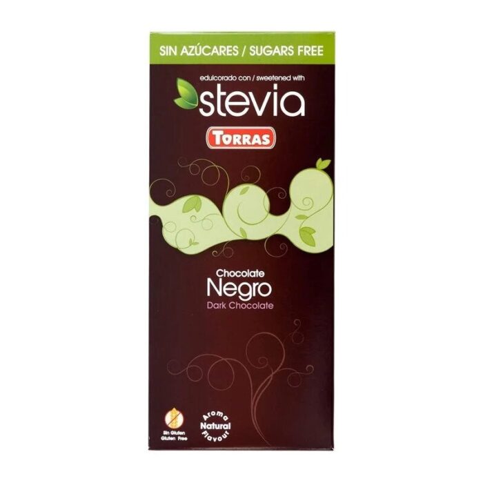 czekolada-stevia-gorzka-100gtorras-2.jpg Czekolada gorzka Stevia bez cukru 100g TORRAS - obrazek 1