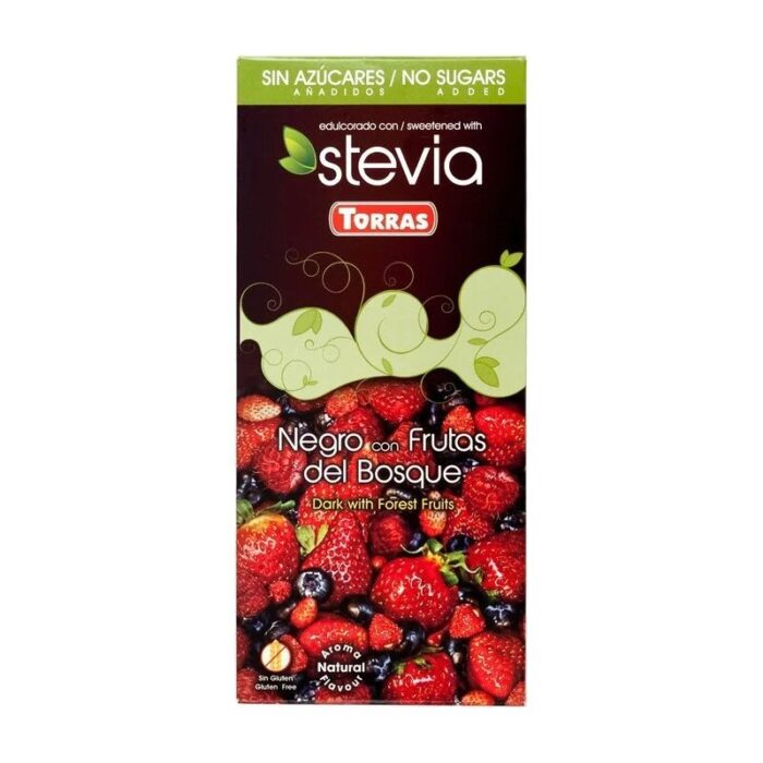 Czekolada gorzka z owocami leśnymi Stevia bez cukru 125g TORRAS - obrazek 1