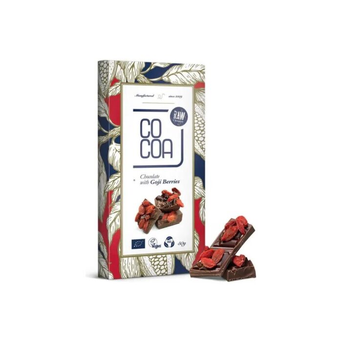 Czekolada surowa z jagodami Goji 50g COCOA BIO - obrazek 2