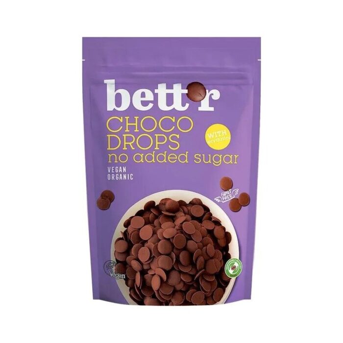 DROPSY CZEKOLADOWE BEZ DODATKU CUKRÓW BIO 200 g - BETT'R - obrazek 1