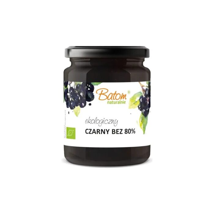 Dżem z czarnego bzu 80% słodzony sokiem jabłkowym 260g BATOM BIO - obrazek 2