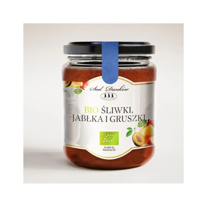 Śliwki Jabłka Gruszki bez dodatku cukru 270g SAD DANKÓW BIO - obrazek 2