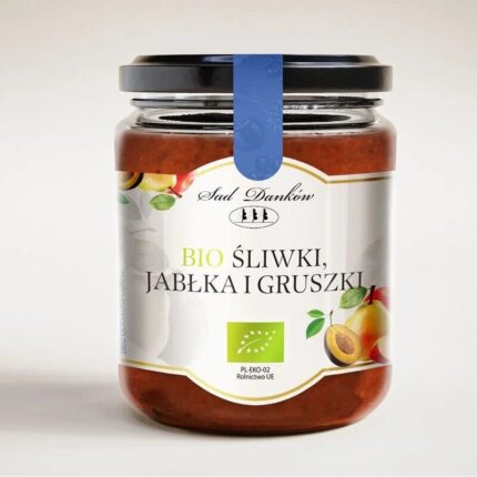 Śliwki Jabłka Gruszki bez dodatku cukru 270g SAD DANKÓW BIO