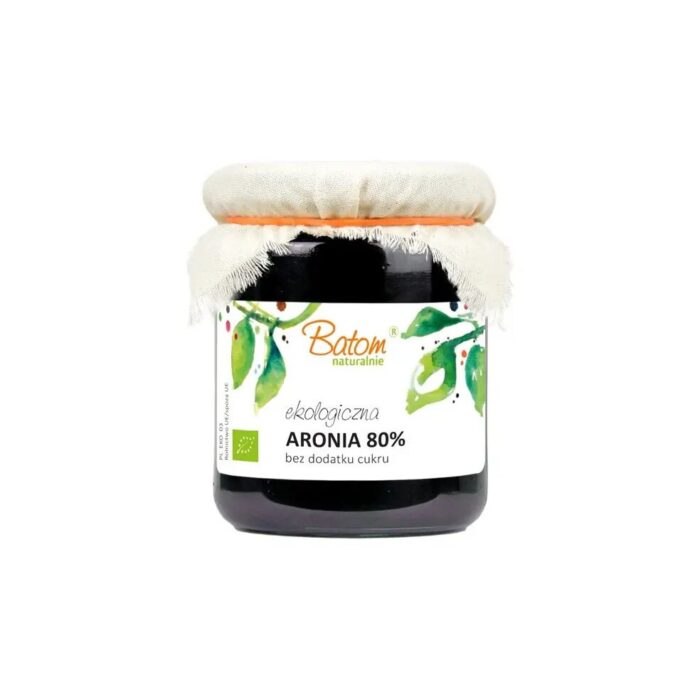 Dżem aroniowy 80% słodzony sokiem jabłkowym 260g BATOM BIO - obrazek 2