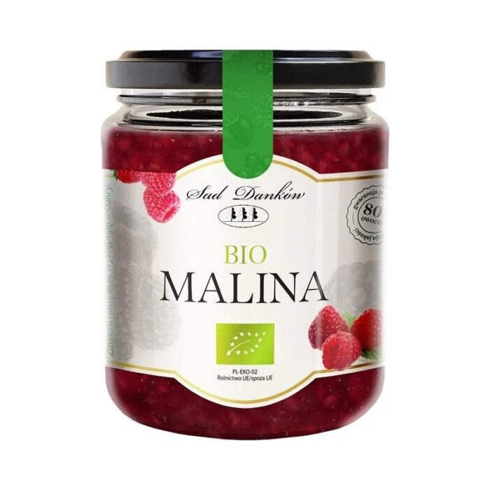 dzemik-malinowy-bez-dodatku-cukru-260gsad-dankowbio-2.jpg MALINA 80 % BIO 260 g - SAD DANKÓW - obrazek 1
