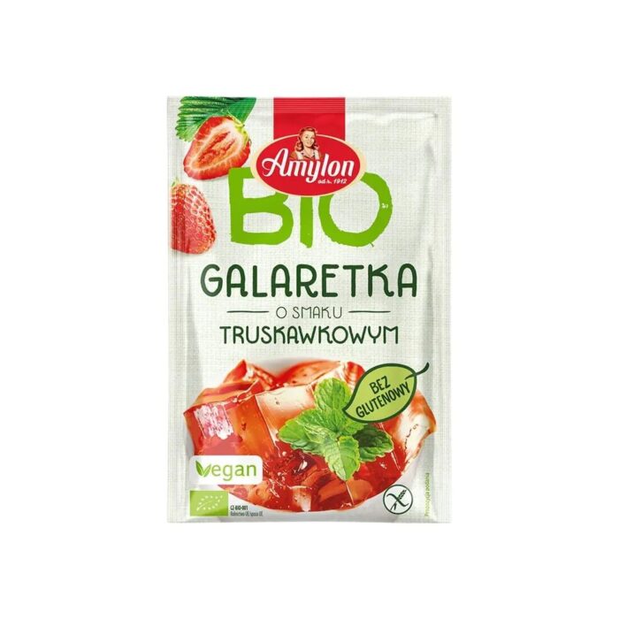 GALARETKA Z AGAREM O SMAKU TRUSKAWKOWYM BEZGLUTENOWA BIO 40 g - AMYLON - obrazek 2