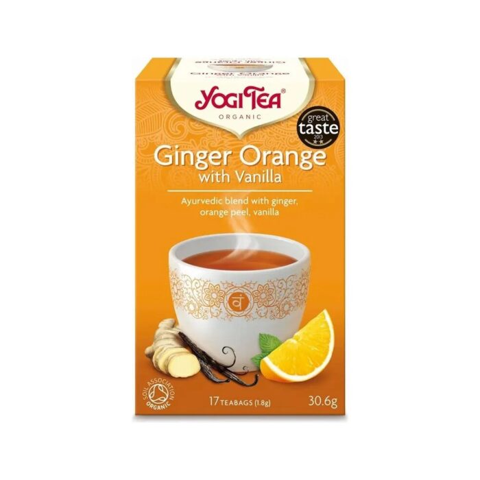HERBATKA IMBIROWO - POMARAŃCZOWA Z WANILIĄ (GINGER ORANGE WITH VANILLA) BIO (17 x 1,8 g) 30,6 g - YOGI TEA - obrazek 2