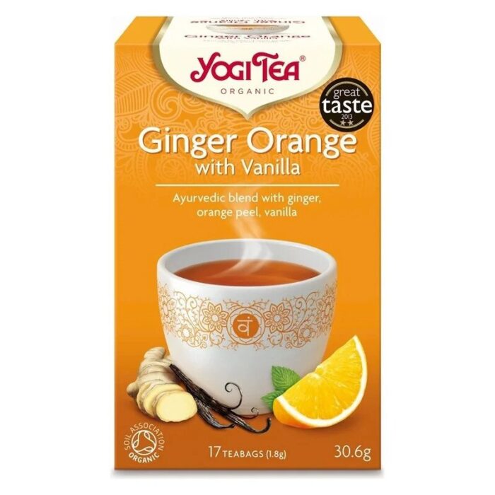 HERBATKA IMBIROWO - POMARAŃCZOWA Z WANILIĄ (GINGER ORANGE WITH VANILLA) BIO (17 x 1,8 g) 30,6 g - YOGI TEA - obrazek 1