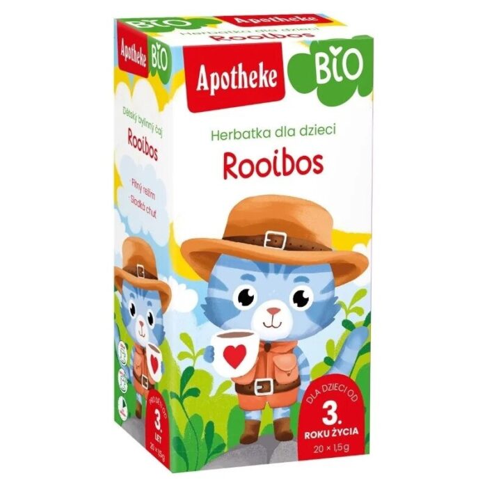 herbata-rooibos-dla-dzieci-ekspres-20tapothekebio-2.jpg HERBATKA DLA DZIECI - ROOIBOS BIO (20 x 1,5 g) 30 g - APOTHEKE - obrazek 1