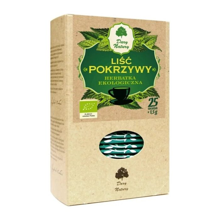 herbatka-lisc-pokrzywy-ekspres-25tdary-naturybio-2.jpg HERBATKA LIŚĆ POKRZYWY BIO (25 x 1,5 g) 37,5 g - DARY NATURY - obrazek 1