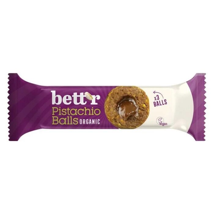 KULKI DAKTYLOWE Z NADZIENIEM PISTACJOWYM BEZGLUTENOWE BIO (3 x 15 g) 45 g - BETT'R - obrazek 1