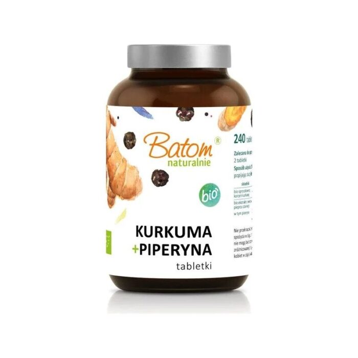 KURKUMA + PIPERYNA BIO 240 TABLETEK - BATOM - obrazek 1