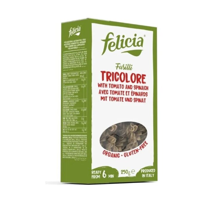 Makaron ryżowy Tricolore fusilli świderki 250g FELICIA BIO - obrazek 1