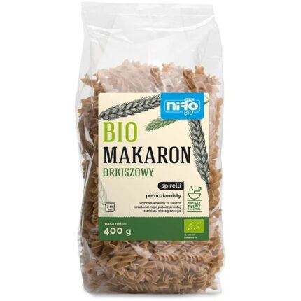 Makaron orkiszowy pełnoziarnisty świderki 400g NIRO BIO