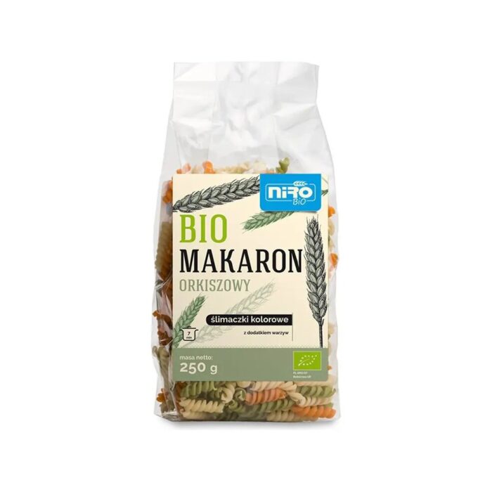 MAKARON (ORKISZOWY TRÓJKOLOROWY) ŚLIMACZKI BIO 250 g - NIRO - obrazek 2