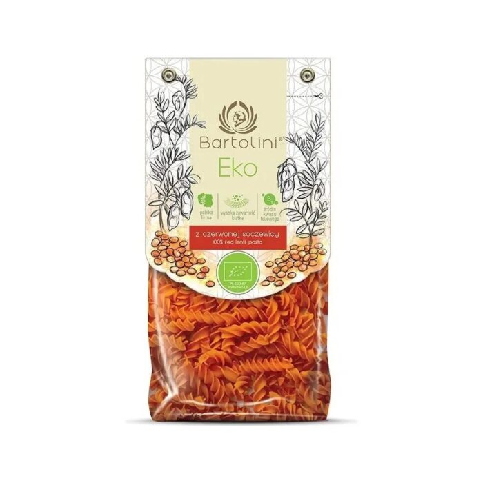 MAKARON PROTEINOWY (Z SOCZEWICY CZERWONEJ) ŚWIDERKI BIO 250 g - BARTOLINI - obrazek 2