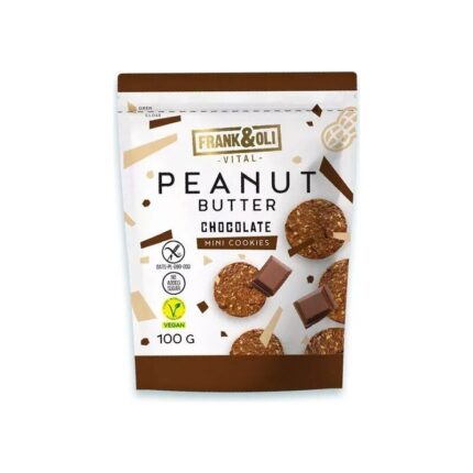 Miękkie ciasteczka masło orzechowe czekolada bez cukru 100g FRANK&OLI