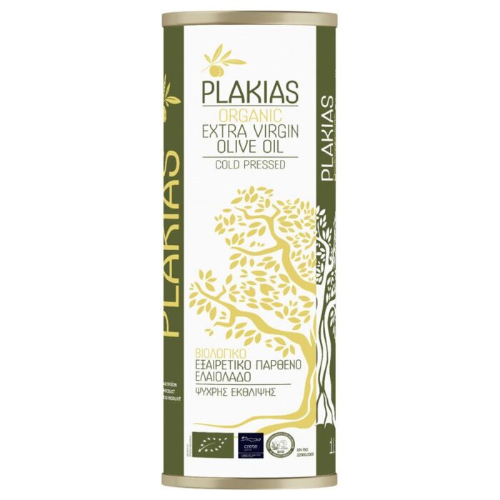 Oliwa z oliwek extra virgin Grecja Kreta puszka 1l PLAKIAS BIO - obrazek 1