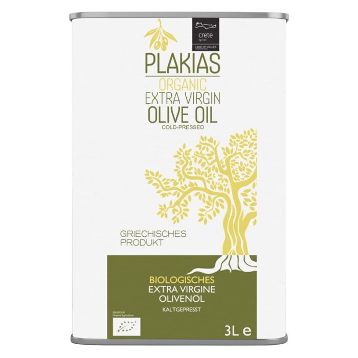 Oliwa z oliwek extra virgin Grecja Kreta puszka 3l PLAKIAS BIO - obrazek 1