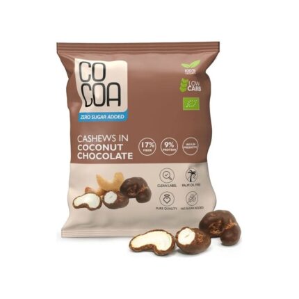 ORZECHY NERKOWCA W CZEKOLADZIE KOKOSOWEJ BEZ DODATKU CUKRÓW BIO 70 g - COCOA