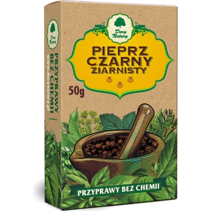 pieprz-czarny-ziarnisty-50gdary-natury-2.jpg PIEPRZ CZARNY ZIARNISTY 50 g - DARY NATURY - obrazek 1
