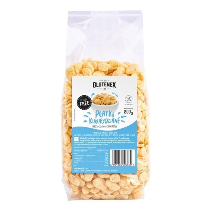 Płatki kukurydziane bez cukru 200g GLUTENEX - obrazek 1