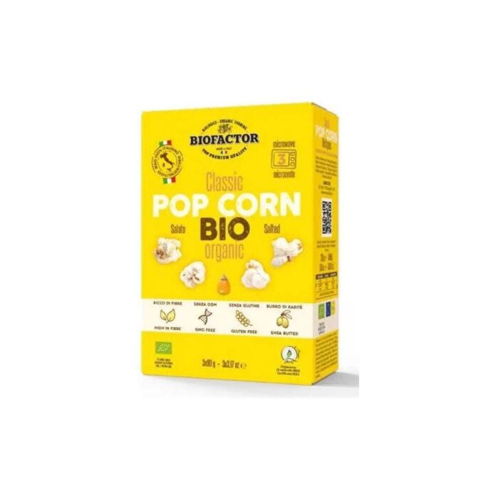 Popcorn do mikrofali solony bezglutenowy 270g BIOFACTOR BIO - obrazek 2
